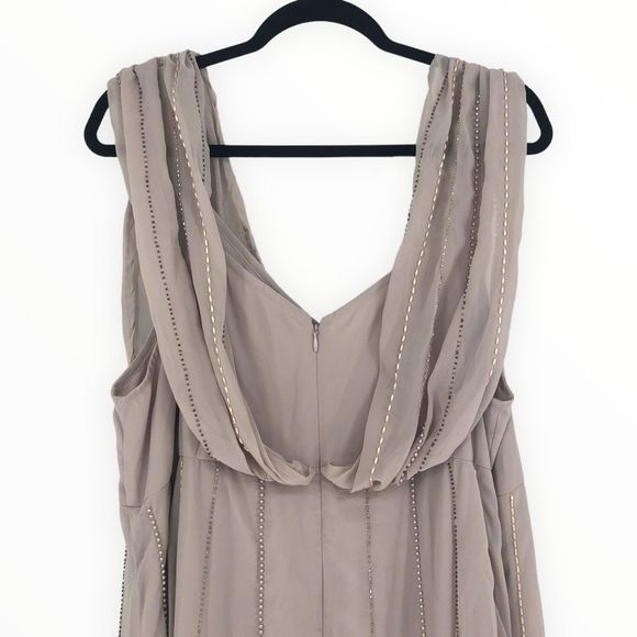 ASOS Maternity Beaded Drape Bodice Midaxi Dress size 16 NWT Embellished Sheer - Picture 9 of 16